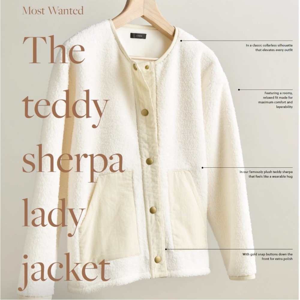 JCrew teddy sherpa lady jacket